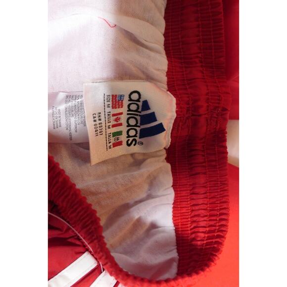 NWT Y2K 90s Rare Adidas Vintage Nylon Red Lined Track Pants Youth Medium - Picture 6 of 12